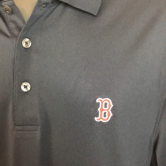 Red Sox Baseball Logo Polo Cutter & Buck XL Extra Large Drytek Black Shirt - Picture 2 of 6